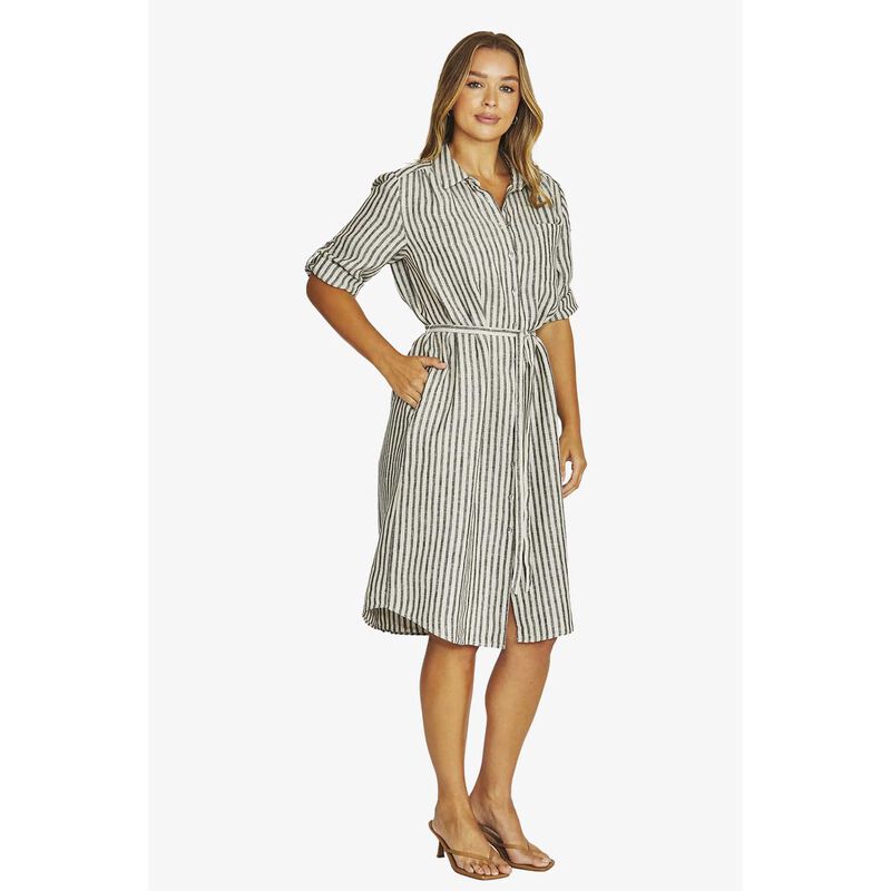 Jump Striped Linen Dress image number 2